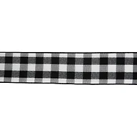 2.5" x 20ft. Black & White Buffalo Check Wired Taffeta Ribbon by Celebrate It®