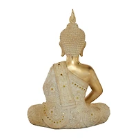 Gold Polystone Glam Sculpture, Buddha 20" x 14" x 9"