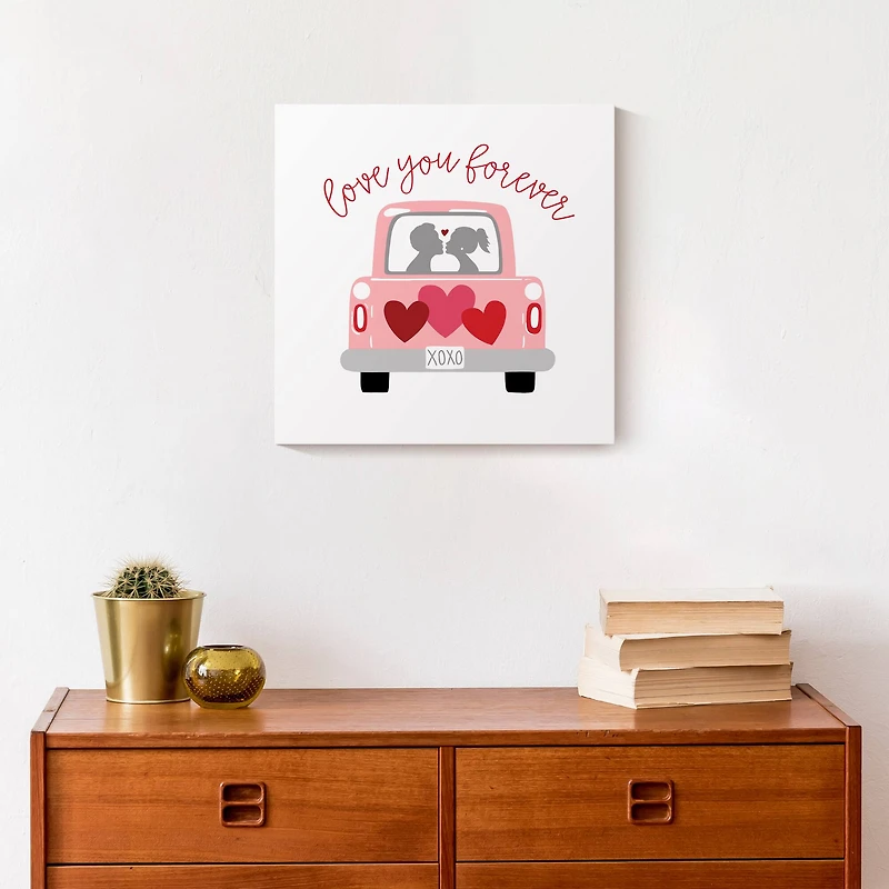 Valentines Truck 12" x 12" Canvas Wall Art