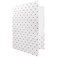 JAM Paper White & Burgundy Dots Handmade Recycled Folders, 6ct.