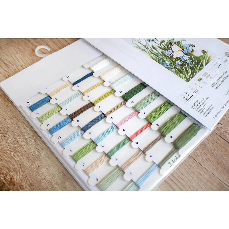 Letistitch Butterflies And Bluebird Flowers Counted Cross Stitch Kit