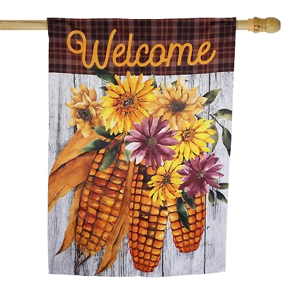 40" x 28" Indian Corn Welcome Fall Harvest Outdoor House Flag