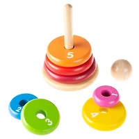 Toy Time Wooden Rainbow Stacking Rings