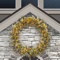5ft. Pre-Lit Glittery Wreath