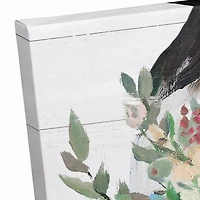 Girl with Bouquet Canvas Wall Art