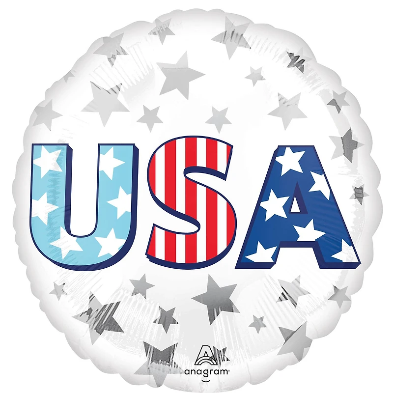 17" USA Bursts Foil Balloon