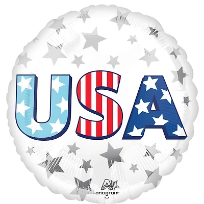 17" USA Bursts Foil Balloon