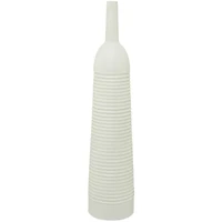 The Novogratz White Metal Grooved Vase 8" x 8" x 36"