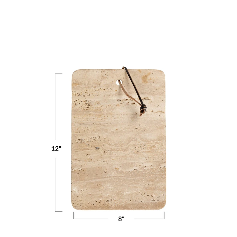 Hello Honey® 12" Travertine Cutting Board with Leather Tie
