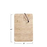 Hello Honey® 12" Travertine Cutting Board with Leather Tie