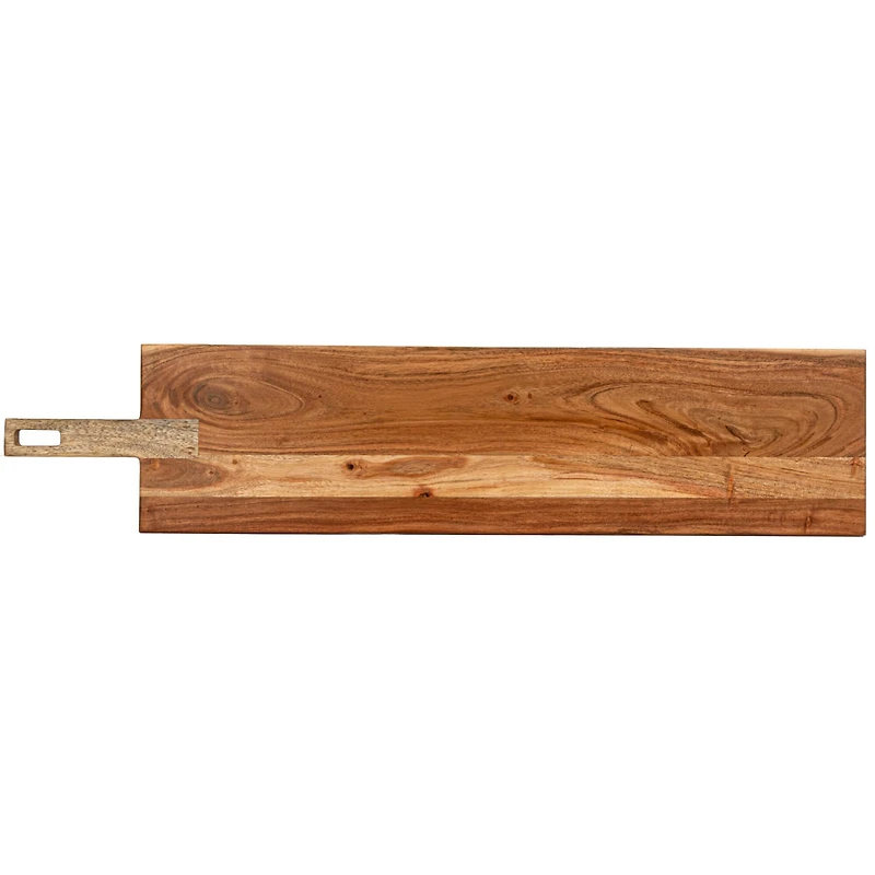 Hello Honey® 35" Natural Handled Acacia & Mango Wood Cheese & Serving Board