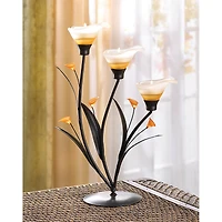 13.5" Amber Lilies Tealight Holder