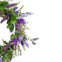20" Purple Lavender & Spring Foliage Artificial Wreath