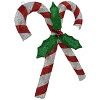 26" Red & White Lighted Double Candy Cane Outdoor Christmas Décor