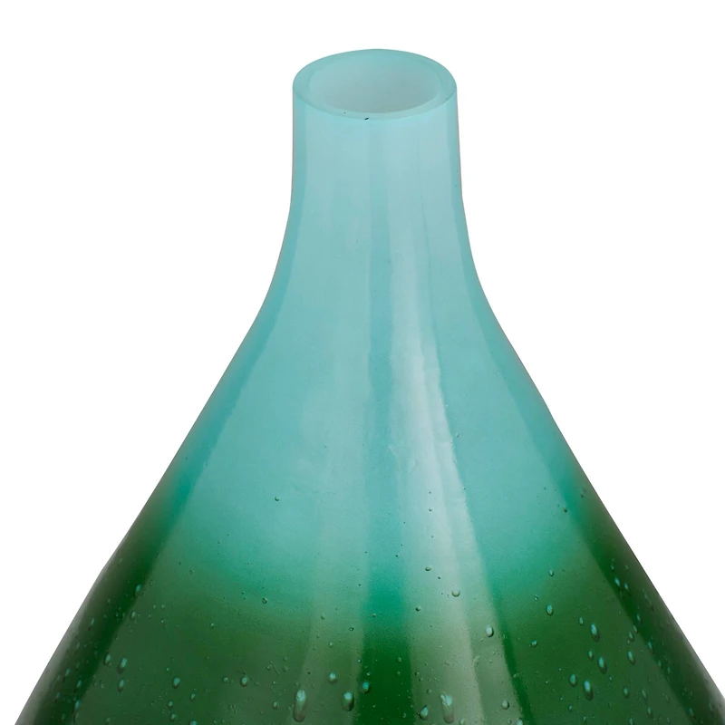 18" Green Glass Modern Vase