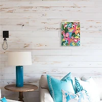 Stupell Industries Tropical Flowers & Parrot Whimsical Florals Wall Plaque