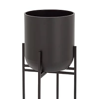 3.8ft. Black Metal Modern Planter