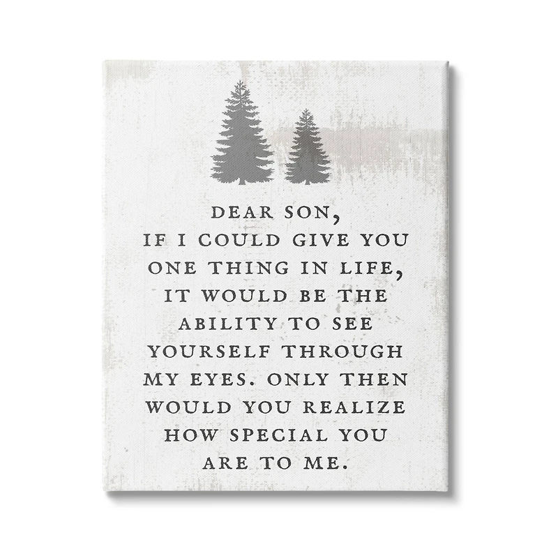 Stupell Industries Dear Son How Special You Are Phrase Rustic Forest Canvas Wall Art