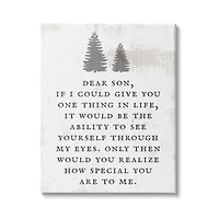 Stupell Industries Dear Son How Special You Are Phrase Rustic Forest Canvas Wall Art