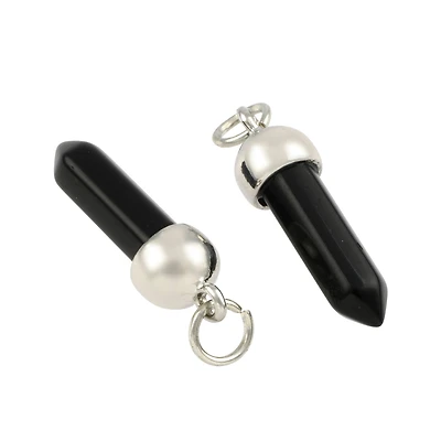 Black Jasper Prism Pendants, 2ct. by Bead Landing™
