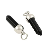 Black Jasper Prism Pendants, 2ct. by Bead Landing™