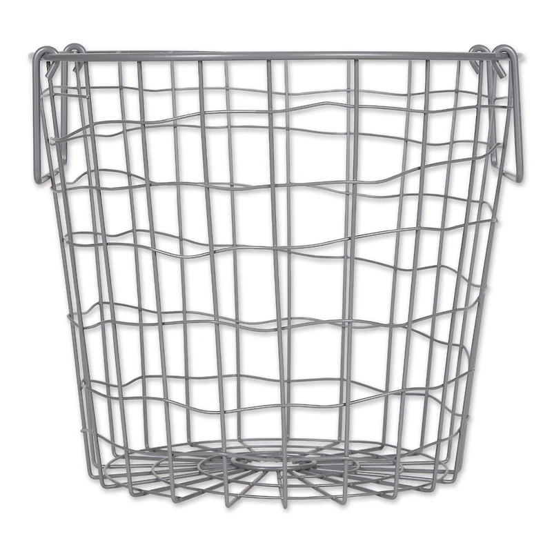 DII® Small Cool Gray Round Metal Basket