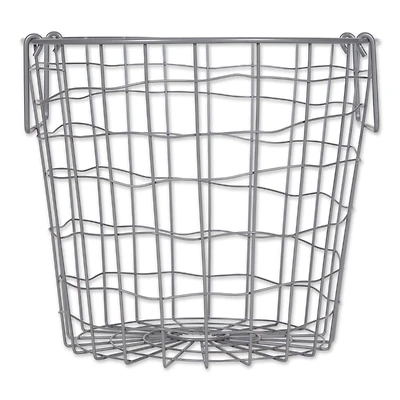 DII® Small Cool Gray Round Metal Basket