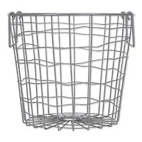 DII® Small Cool Gray Round Metal Basket
