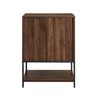 Walker Edison Dark Walnut/White 2 Door Accent Cabinet