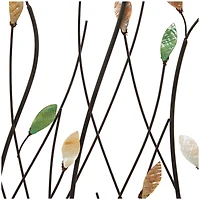 26.5" Black Metal Leaf with Black Base Sculpture