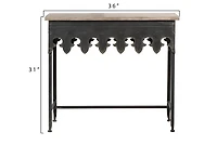 Hello Honey® 36" Rustic Farmhouse Metal Console Table with Solid Wood Top