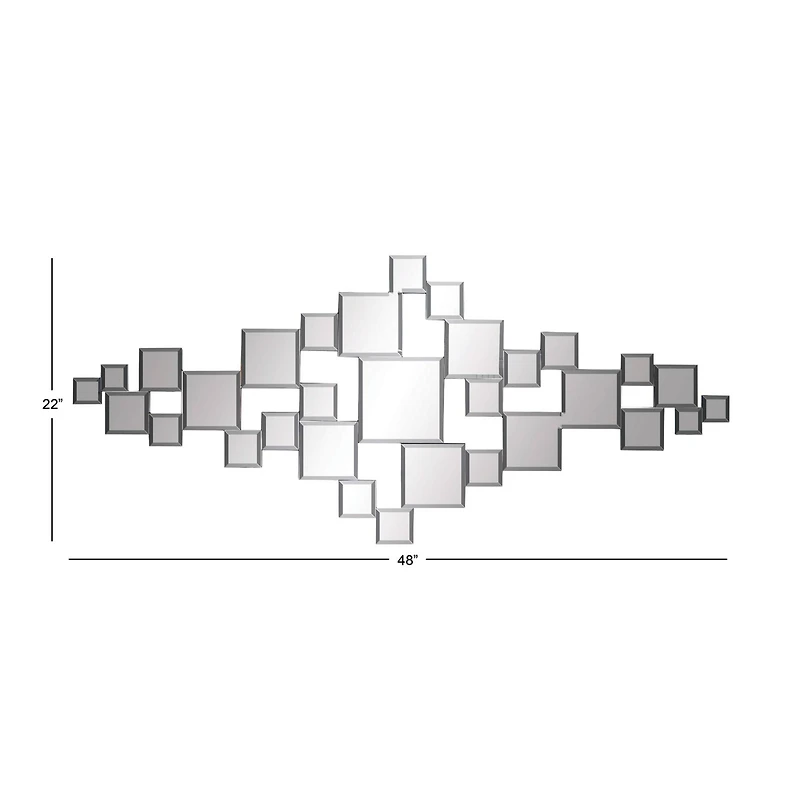 The Novogratz Silver Glam Wood Wall Mirror, 48" x 21"