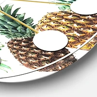 Designart 'Pineapple Summer Bliss V Mid-Century Modern Wall Clock
