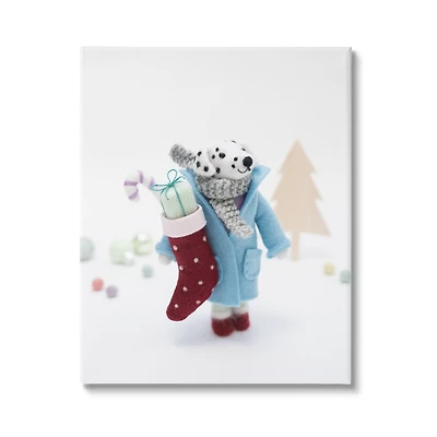 Stupell Industries Dalmatian Christmas Stocking Scene Canvas Wall Art