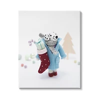 Stupell Industries Dalmatian Christmas Stocking Scene Canvas Wall Art