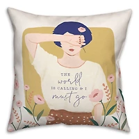 Flower Girl 18" x 18" Throw Pillow