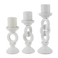 White Chain Link Candle Holder Set
