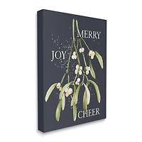 Stupell Industries Merry Joy Cheer Holly Berries Canvas Wall Art