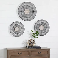 Black & Gold Eclectic Wall Décor Set 14", 16" & 18"