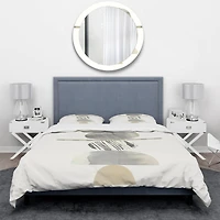 Designart 'Geometric Balance Neutral I' Geometric Bedding Set