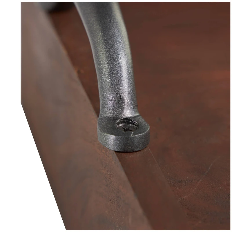 18.25" Wood Hidden Drawer Tray with Black Metal Handles