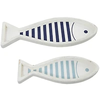White Wood Fish Tray Set
