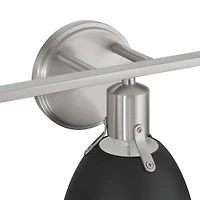 Hello Honey® 24" Cooper Black & Nickel Metal 3-Light Vanity Light with Etched Glass Shades