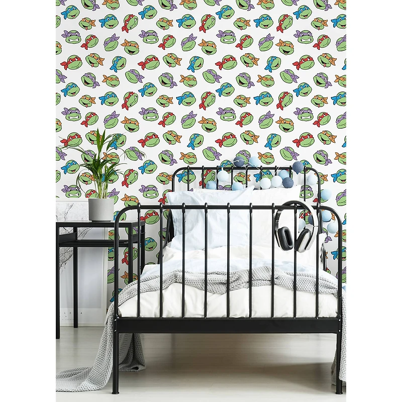 RoomMates Teenage Mutant Ninja Turtles Character Faces Peel & Stick Wallpaper