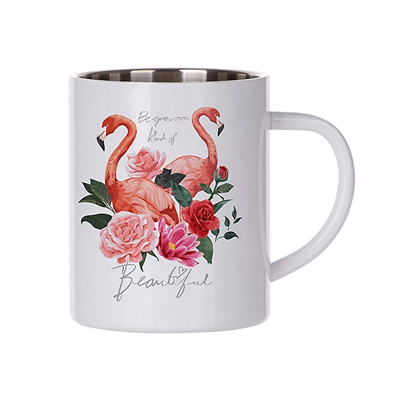 Craft Express 15oz. White Stainless Steel Mug, 6ct.