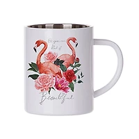 Craft Express 15oz. White Stainless Steel Mug, 6ct.