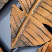 Brown Palm Leaves Rustic Metal Wall Decor