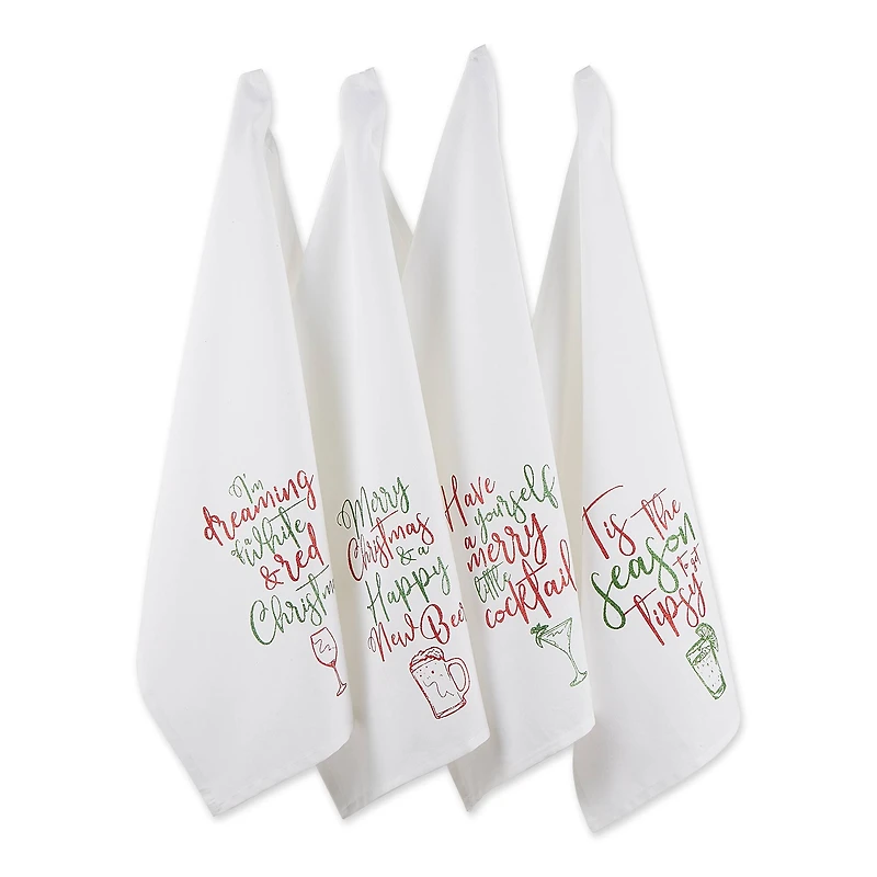 DII® Assorted Tipsy Glitzy Christmas Dishtowel Set
