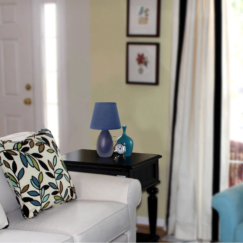 Simple Designs Mini Egg Oval Ceramic Table Lamp