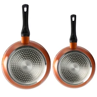 Gibson Home® Hummington 2-Piece Metallic Copper Aluminum Frying Pan Set